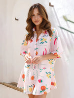 Women's Printed Wide-Leg Button-Up Shirt Dress