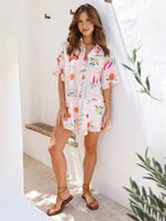 Women's Printed Wide-Leg Button-Up Shirt Dress